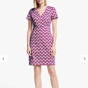 NWT Boden Dana Chino Dress Floral Vibrant Plum 10